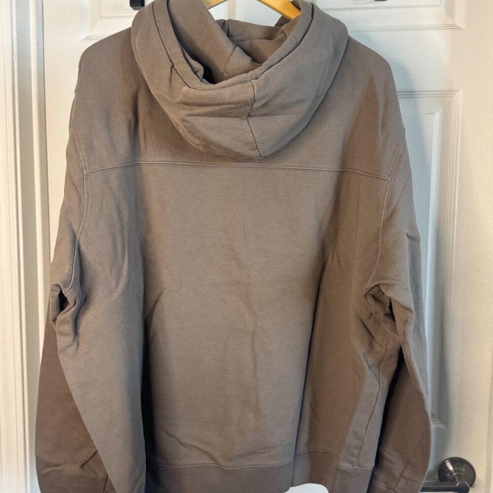 AllSaints Hoodie – Split Logo Print – Taupe Brown – Men’s Oversized XL - Picture 3 of 4